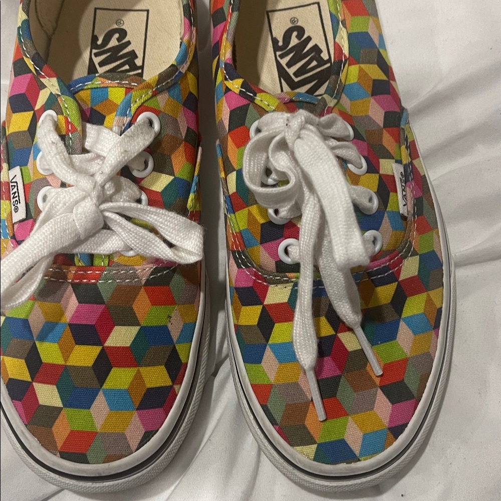 Vans Multicolor Cube Pattern Sneakers Size 5 Men … - image 2
